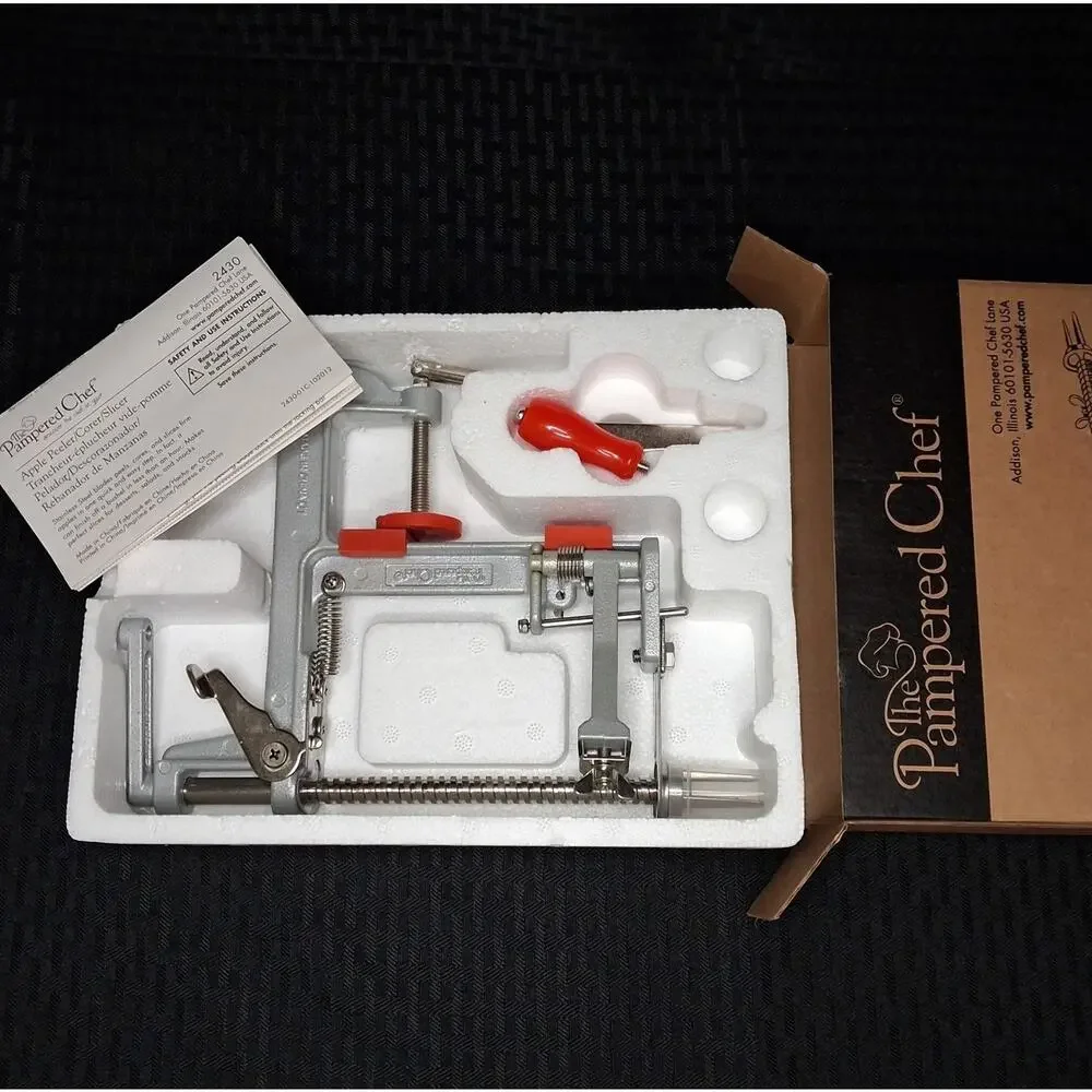 The Pampered Chef Apple Peeler Corer Slicer Model 2430 w/ Original Box EUC